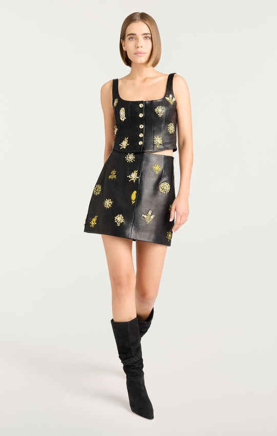 Leila Leather Sarita Top