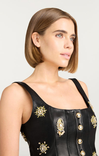 Leila Leather Sarita Top
