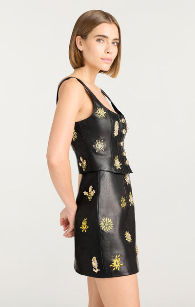 Leila Leather Sarita Top