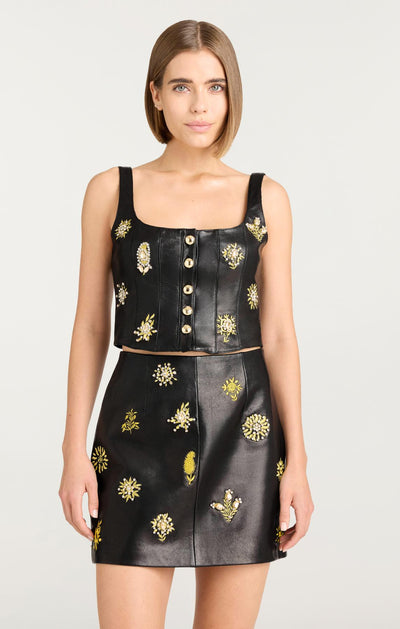 Leila Leather Sarita Top