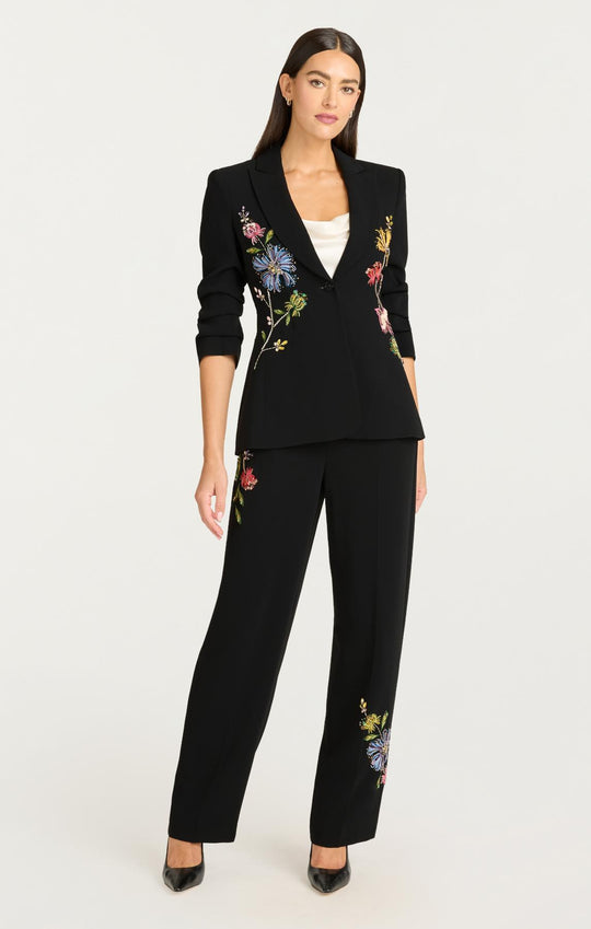 Floral Mixed Media Scrunched Cheyenne Blazer