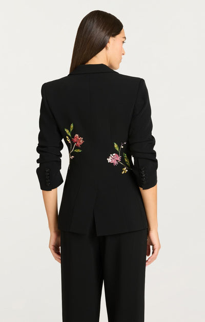 Floral Mixed Media Scrunched Cheyenne Blazer
