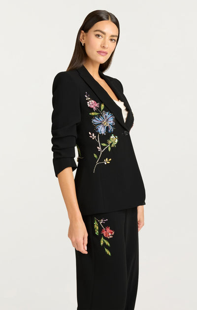 Floral Mixed Media Scrunched Cheyenne Blazer
