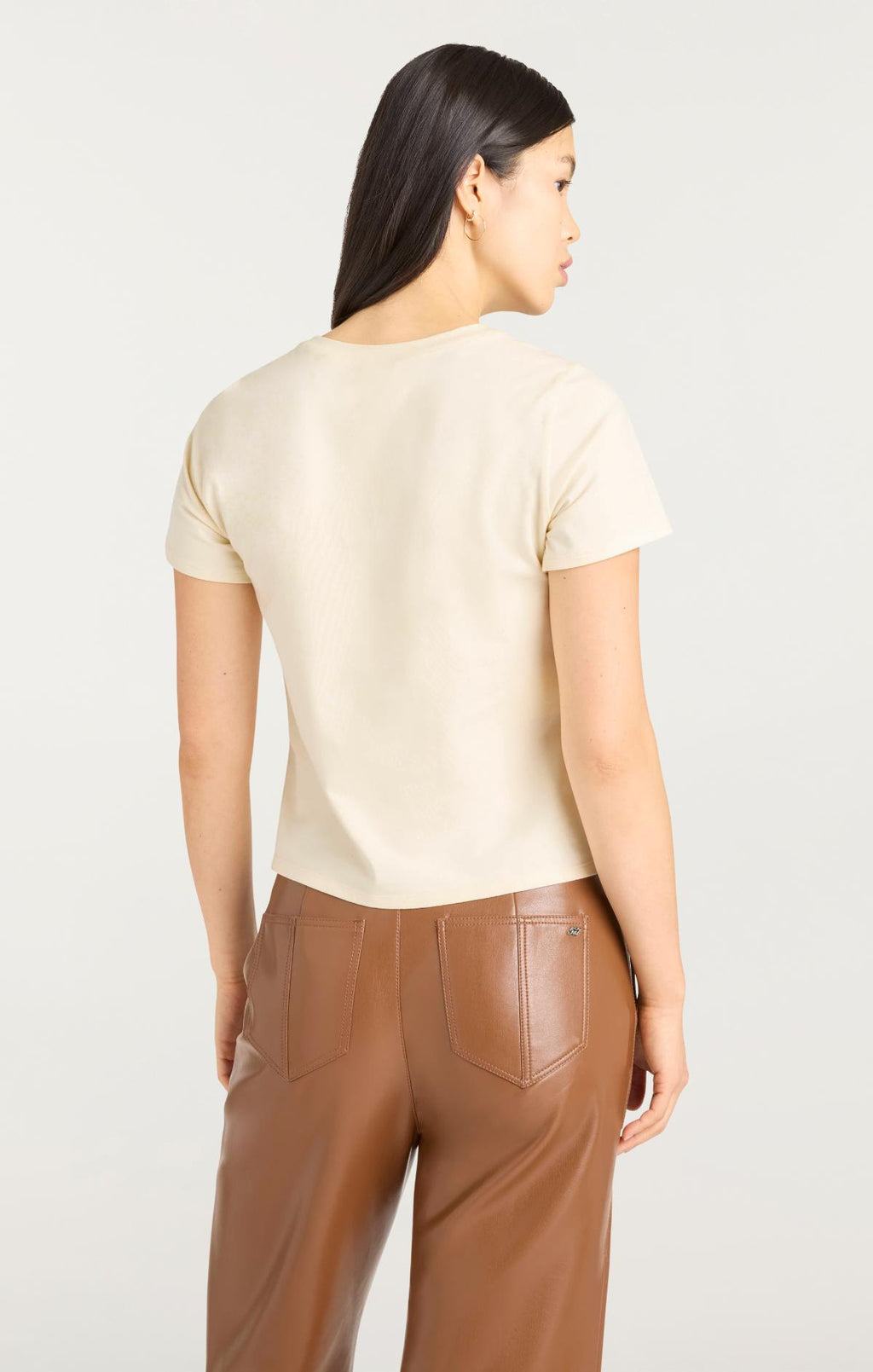 Leather Applique Merci Shrunken Tee