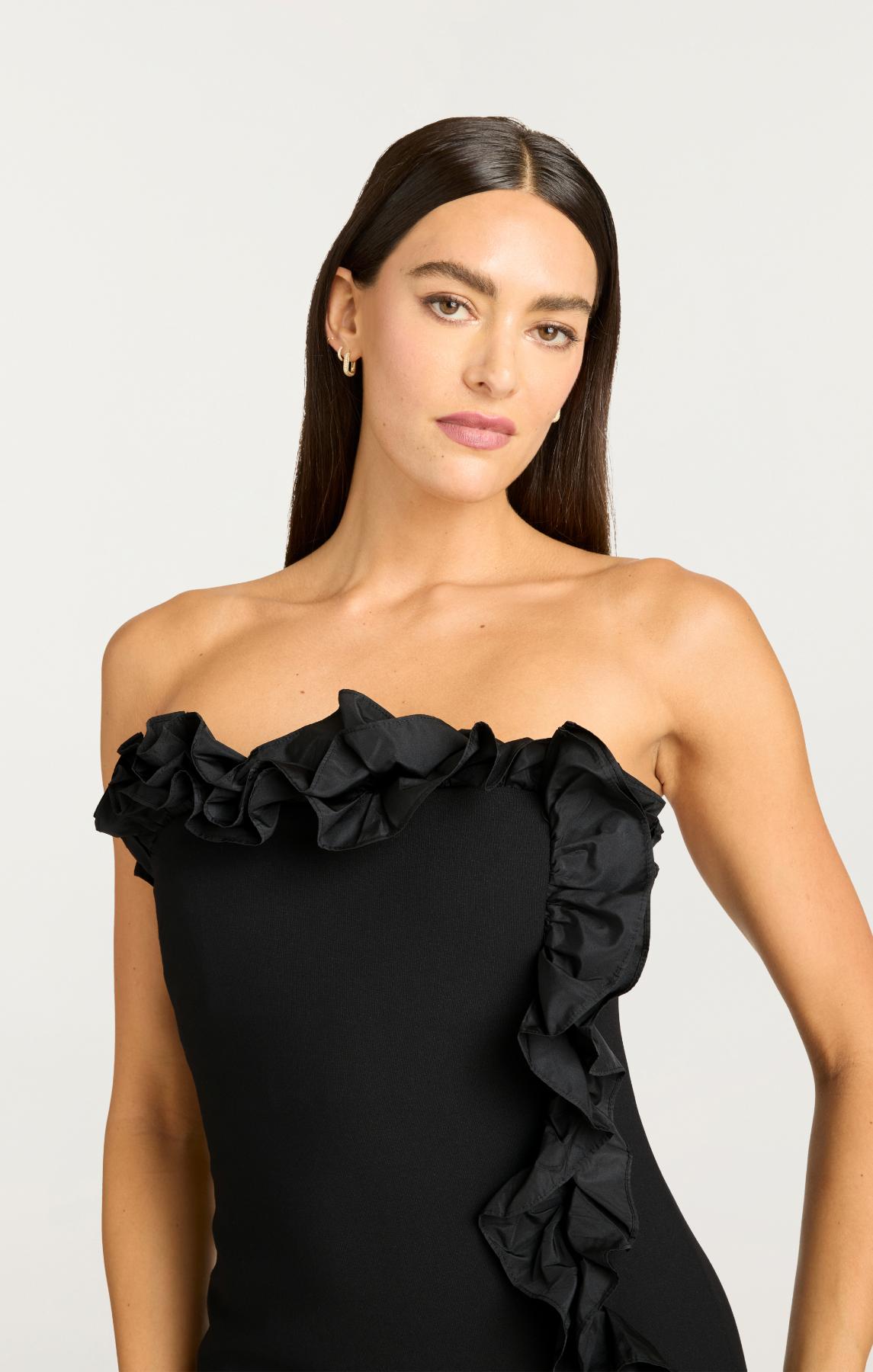 Cinq à Sept Women's Kassia Ruffled Strapless Gown - Black
