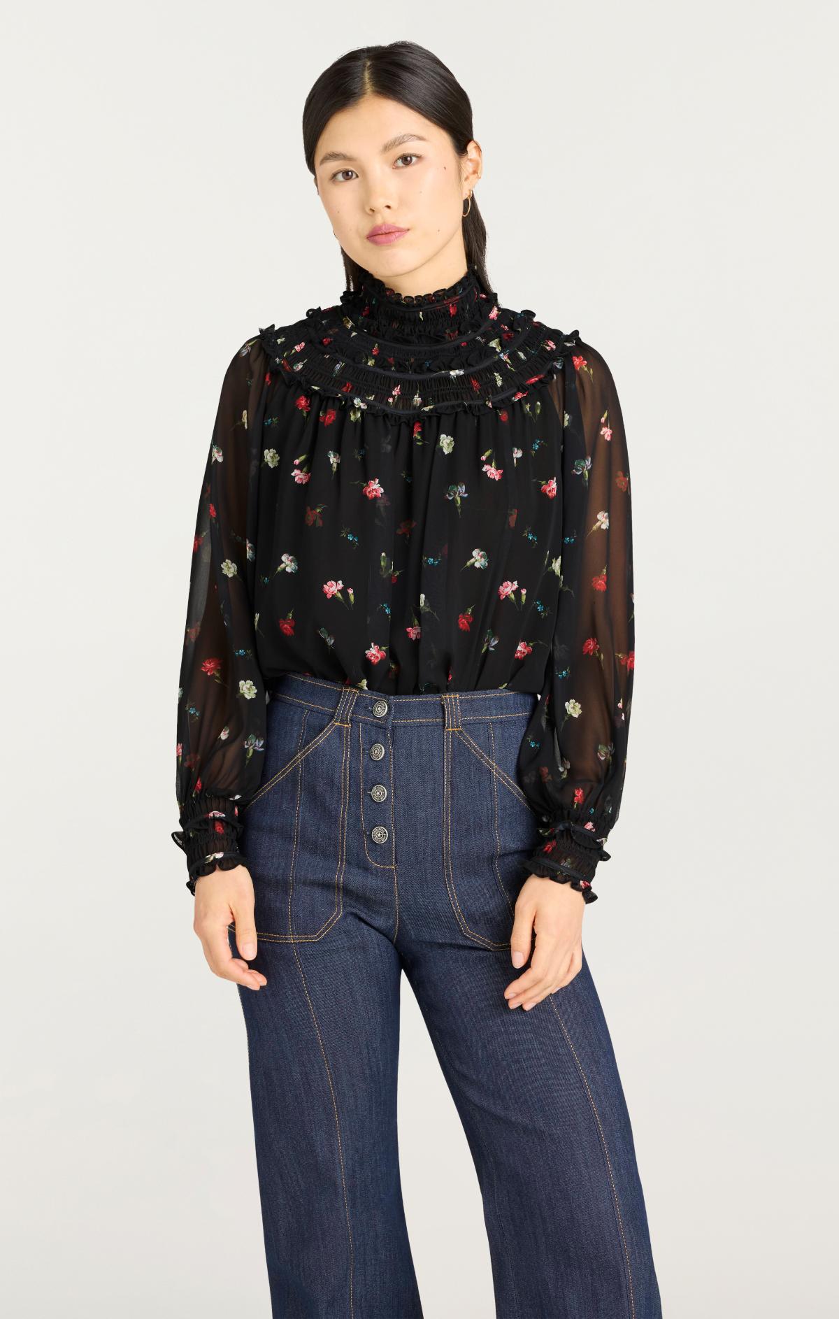 Tumbling Carnations Leopold Top