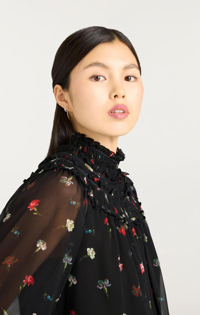 Tumbling Carnations Leopold Top