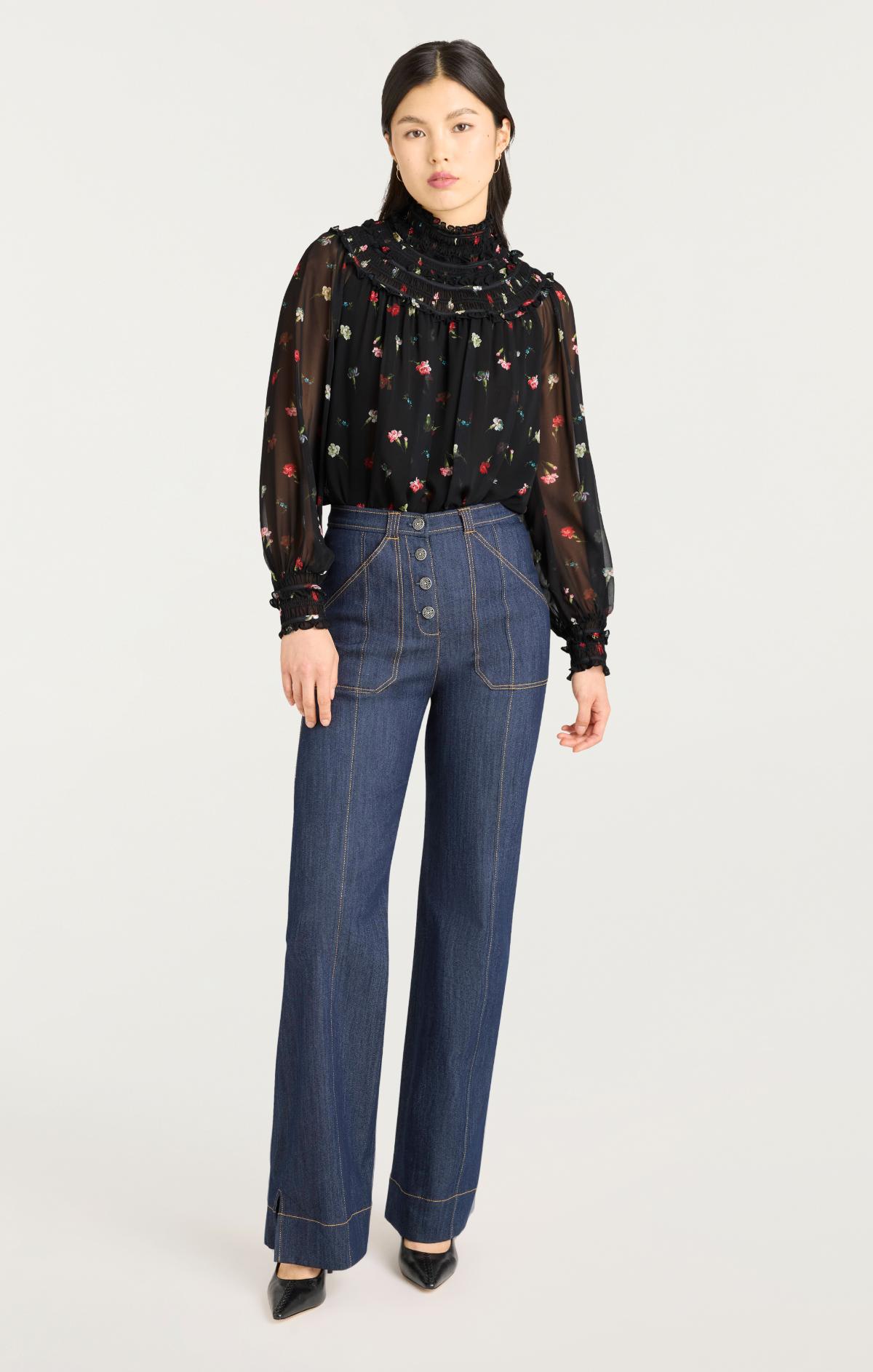 Tumbling Carnations Leopold Top