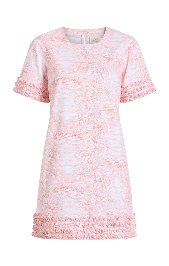 cinq à sept Scenic Toile Ashton Dress White/cherry Tomato