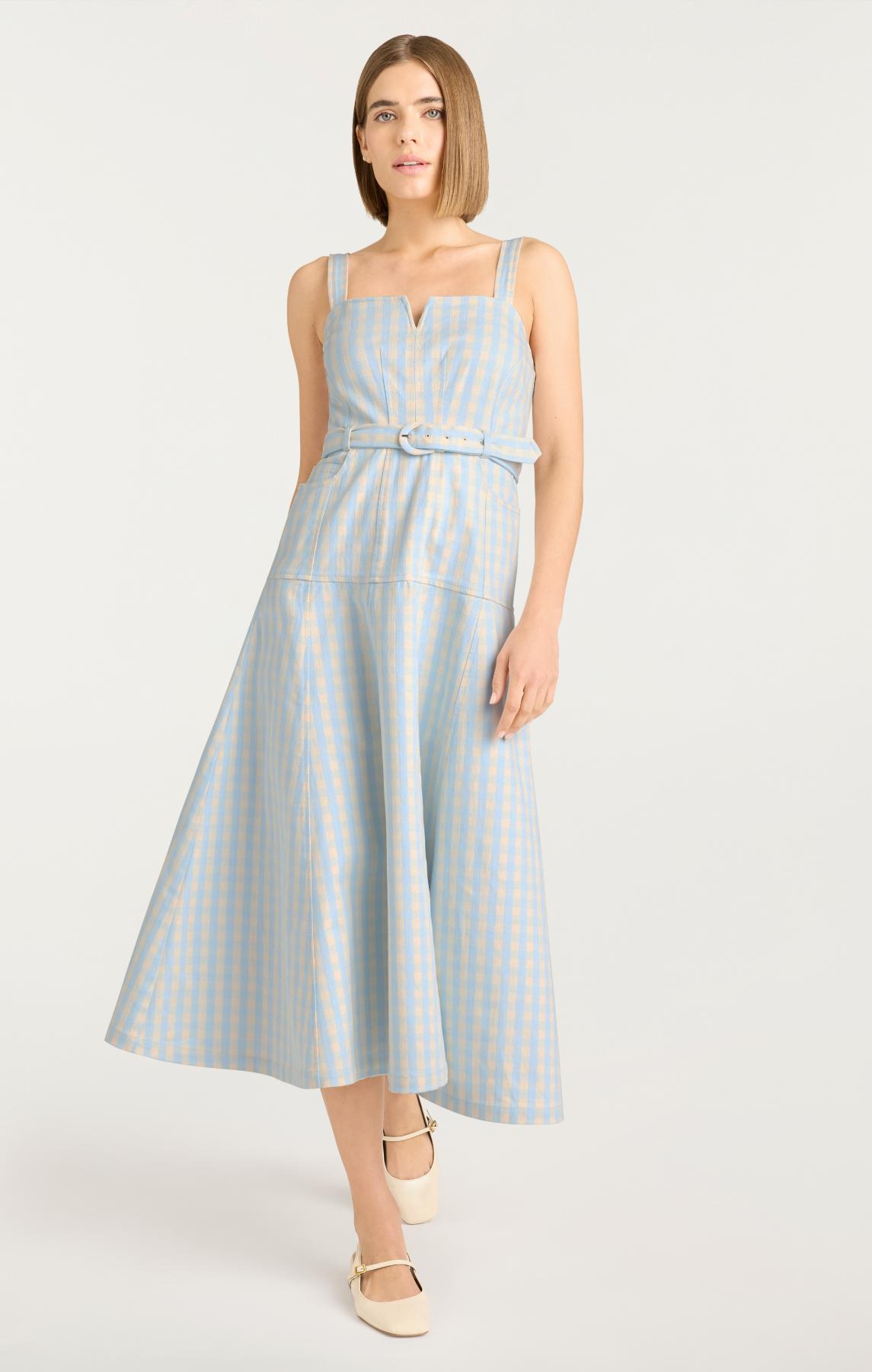Gingham Denim Tina Dress