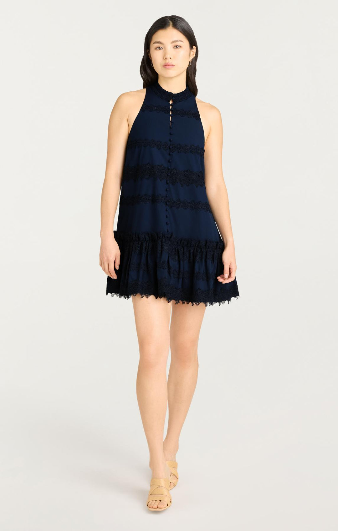 open lace back dress Cinq A Sept Women's Malena Dress - Blue - Size 10
