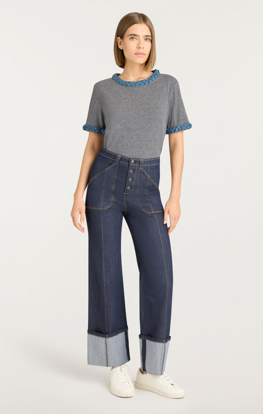 Denim Braided Tee