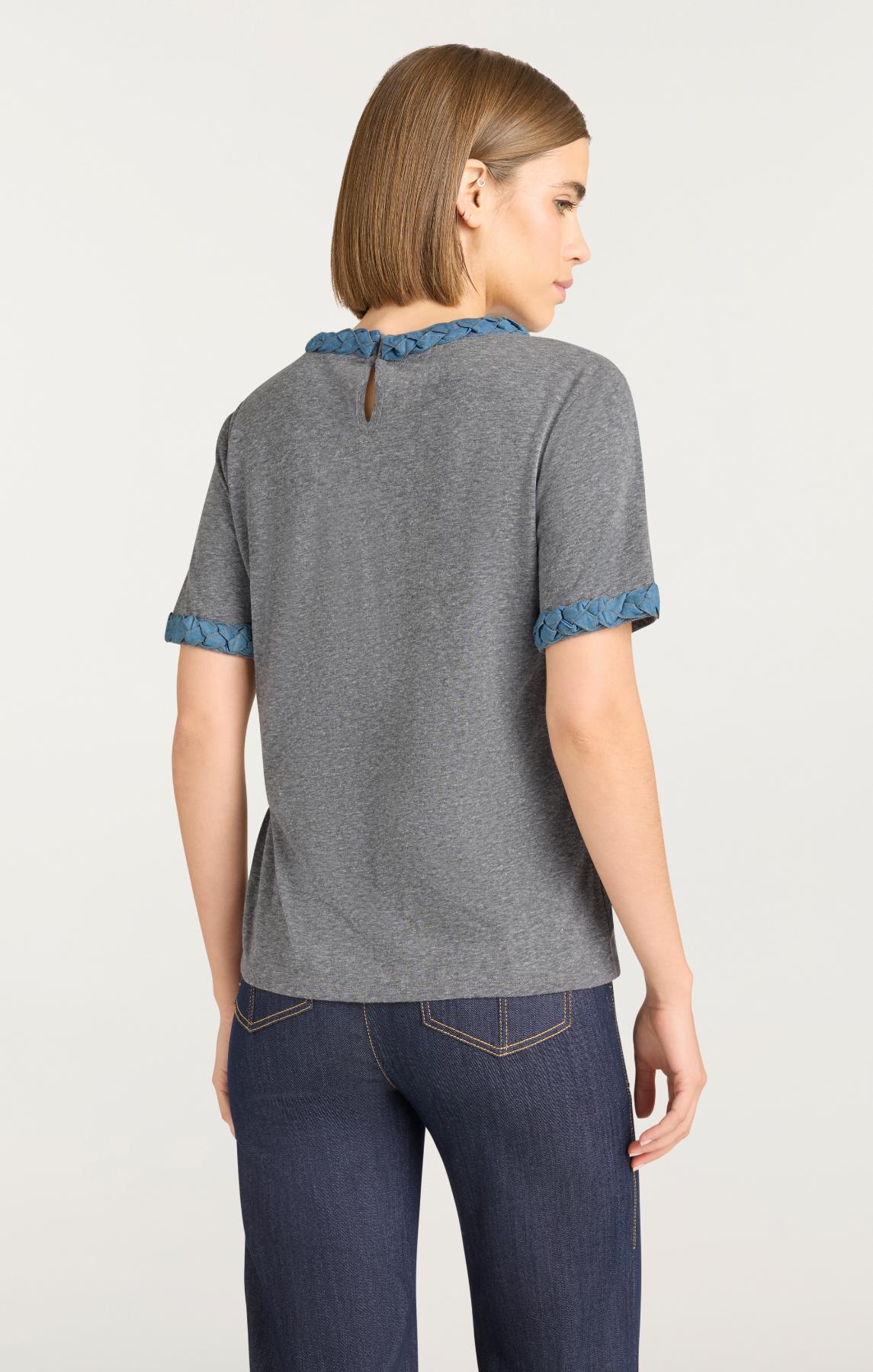Denim Braided Tee