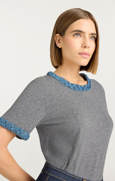 Denim Braided Tee