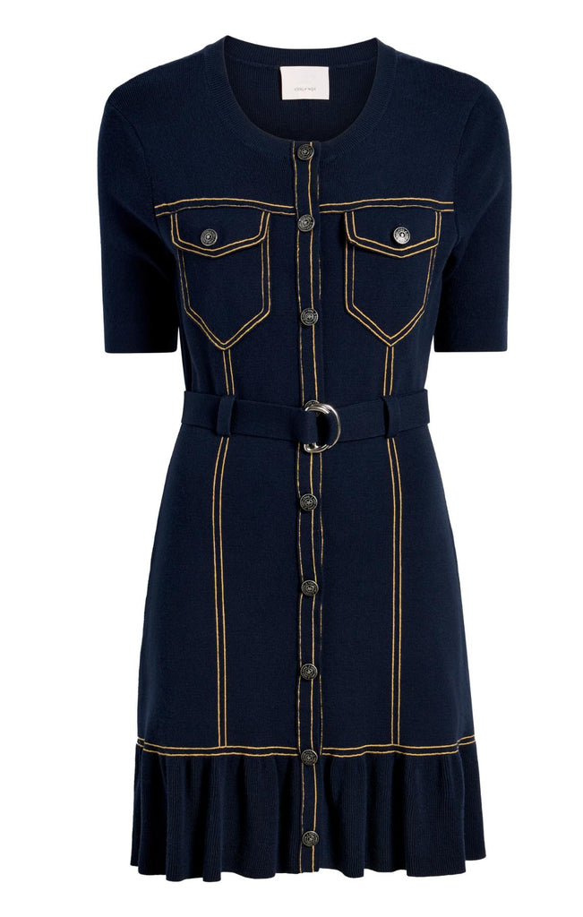 blue cardigan dress MIRANDA AZTEC PRINTED COTTON SHORT SLEEVE MIDI DRESS – Velvet by Graham &  Spencer main image 0