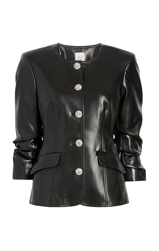 Vegan Leather Scrunched Chris Jacket