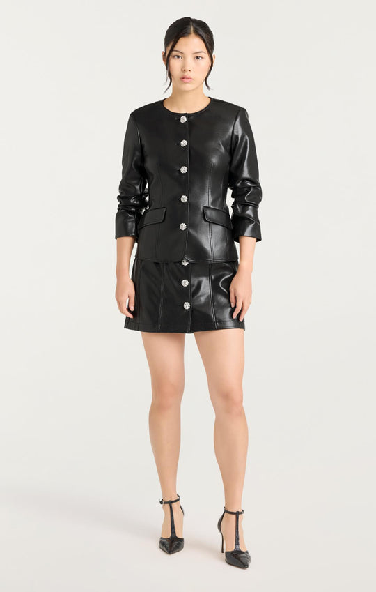Vegan Leather Scrunched Chris Jacket