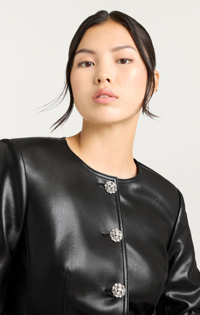 Vegan Leather Scrunched Chris Jacket