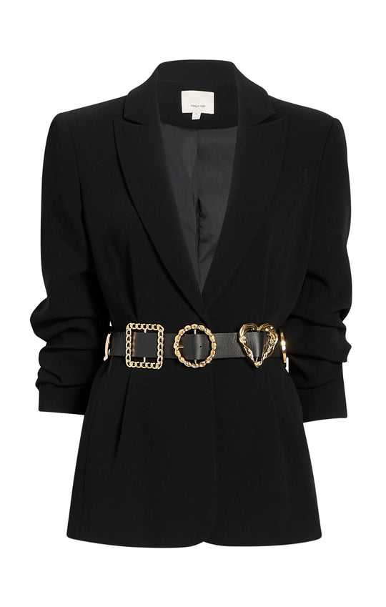 Gold Belt Scrunched Cheyenne Blazer