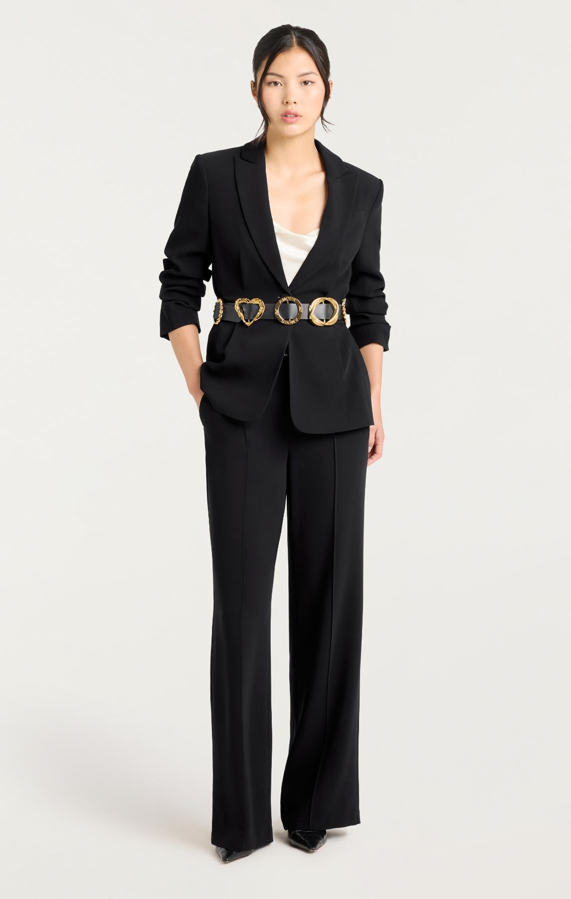 Gold Belt Scrunched Cheyenne Blazer