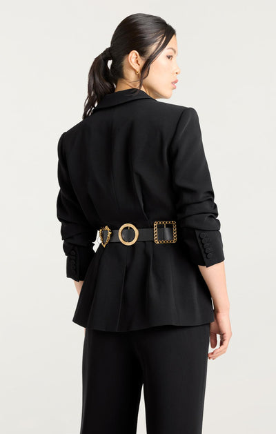 Gold Belt Scrunched Cheyenne Blazer