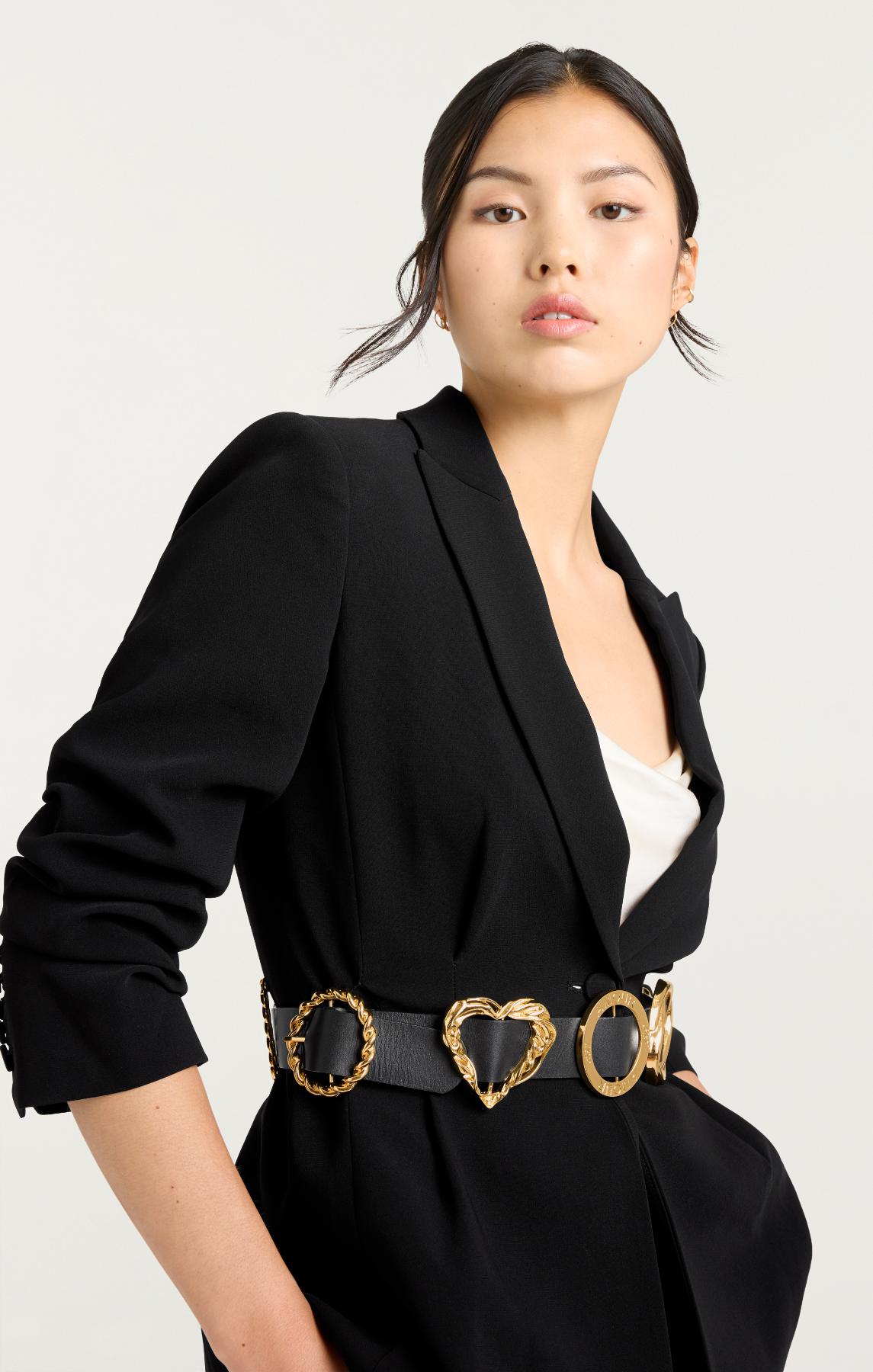 Gold Belt Scrunched Cheyenne Blazer