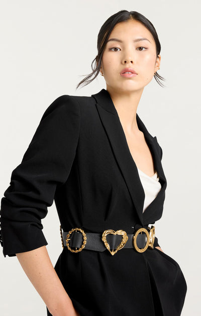 Gold Belt Scrunched Cheyenne Blazer