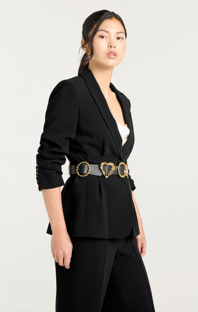 Gold Belt Scrunched Cheyenne Blazer