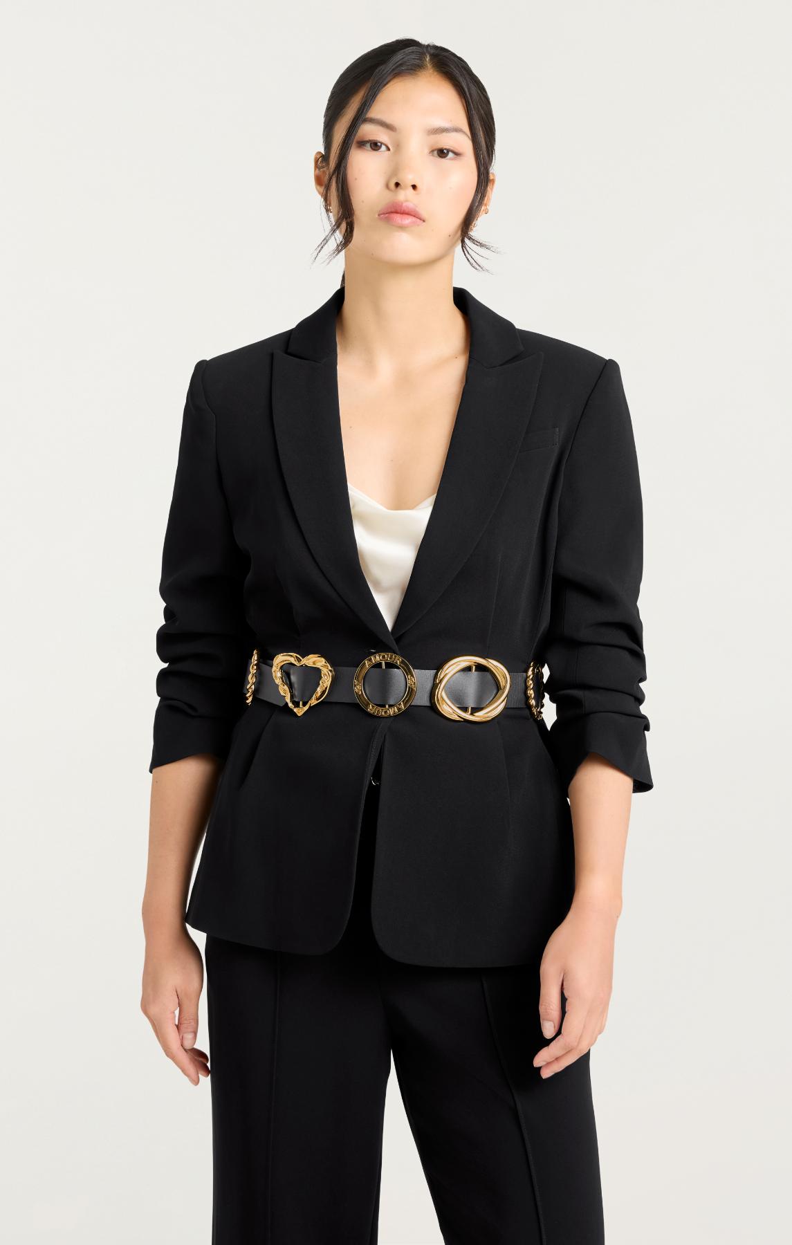 Gold Belt Scrunched Cheyenne Blazer