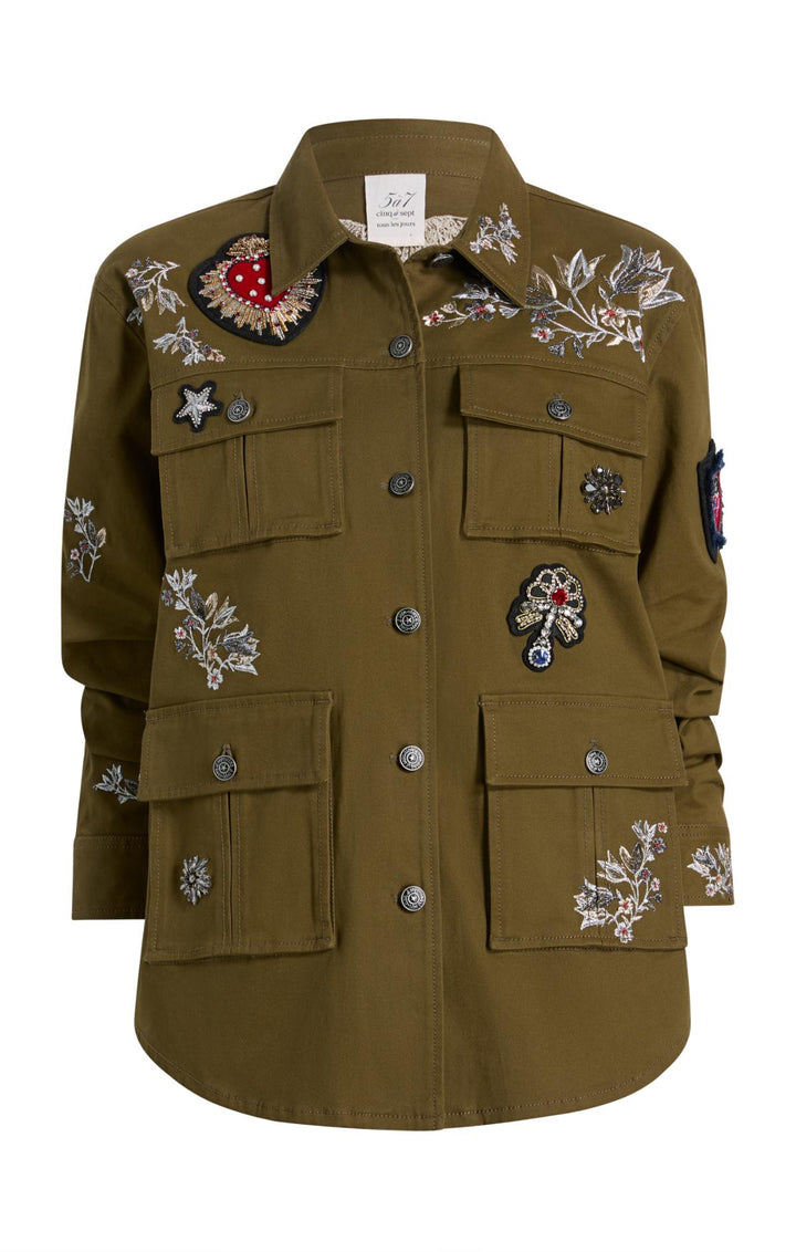 【早い者勝ち】アメリ/EMBOSS SHORT ARMY LIKE JACKET Custom Embroidered U.S. Air Force Block Veteran Text with
