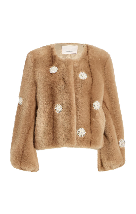 Pearl Coral Bubbles Faux Mink Benson Coat