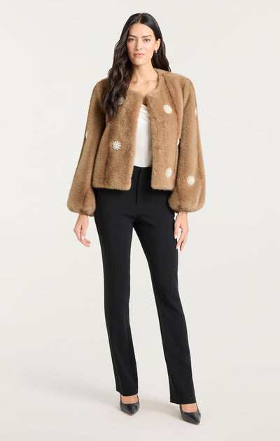 Pearl Coral Bubbles Faux Mink Benson Coat