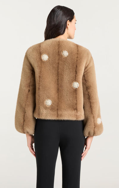 Pearl Coral Bubbles Faux Mink Benson Coat