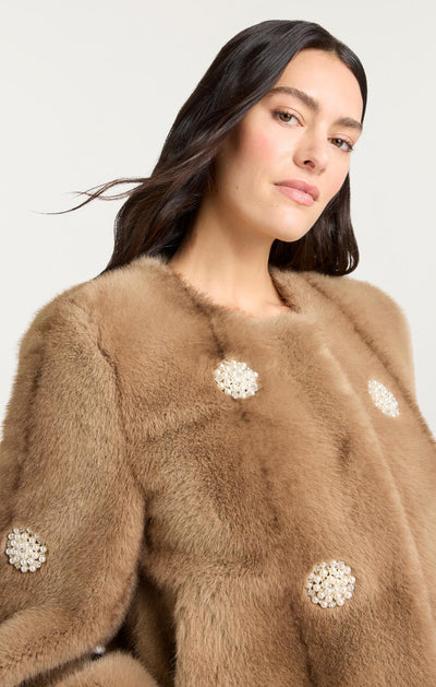 Pearl Coral Bubbles Faux Mink Benson Coat