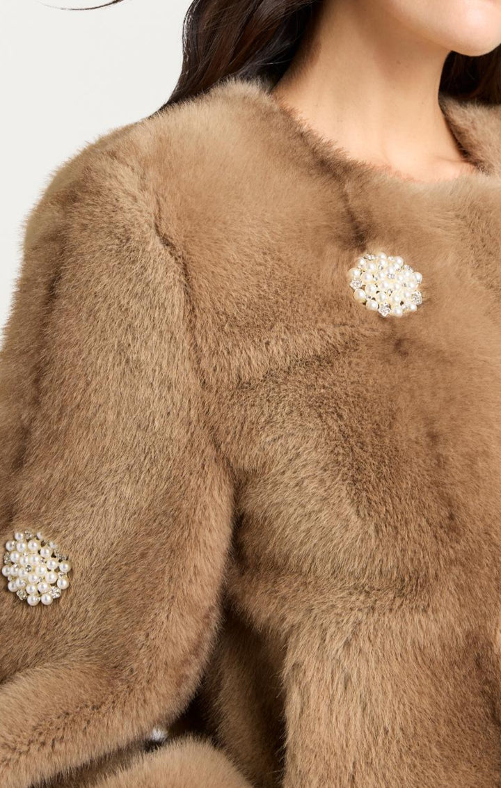 Pearl Coral Bubbles Faux Mink Benson Coat – Cinq à Sept