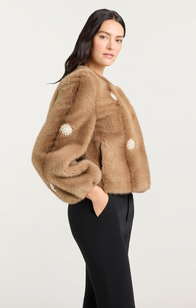 Pearl Coral Bubbles Faux Mink Benson Coat