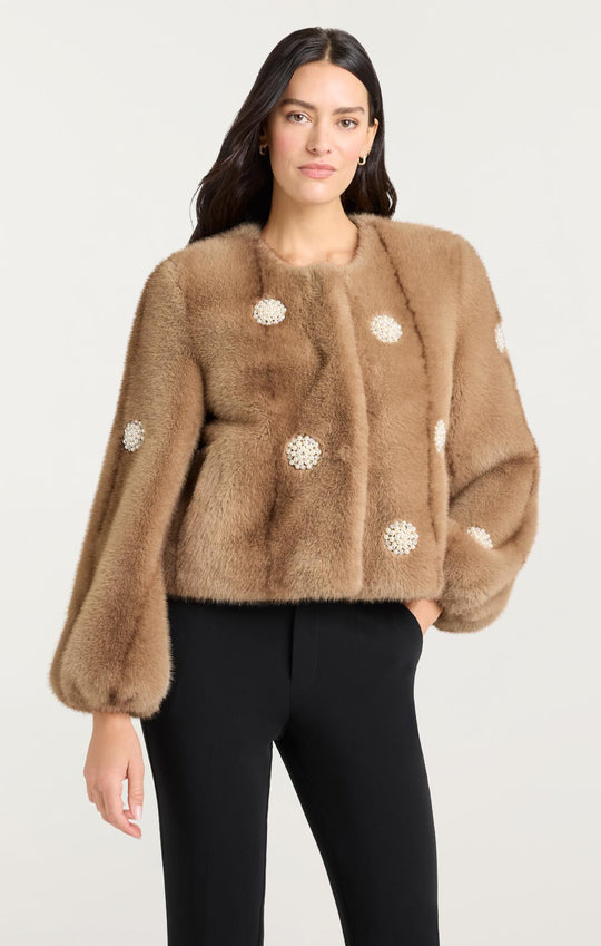 Pearl Coral Bubbles Faux Mink Benson Coat