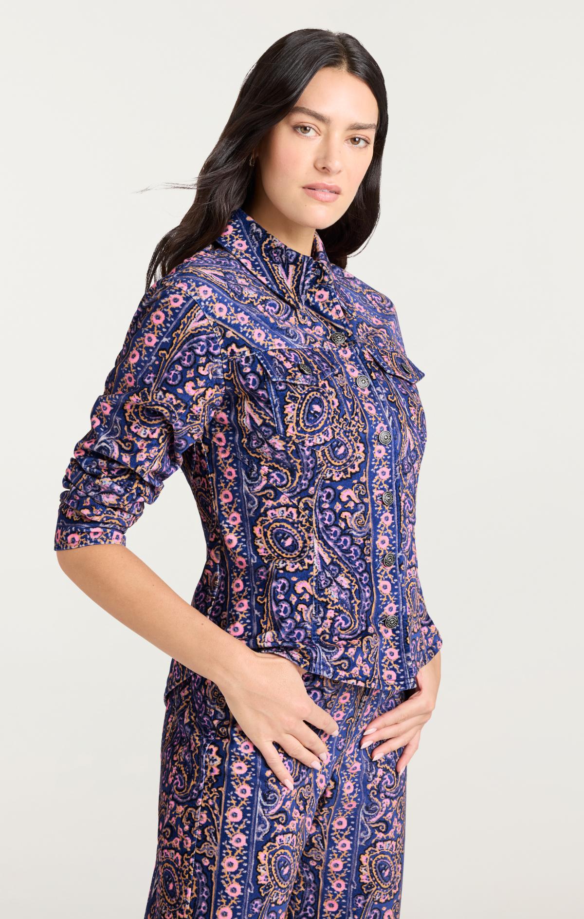 Paisley Velveteen Scrunched Canyon Jacket