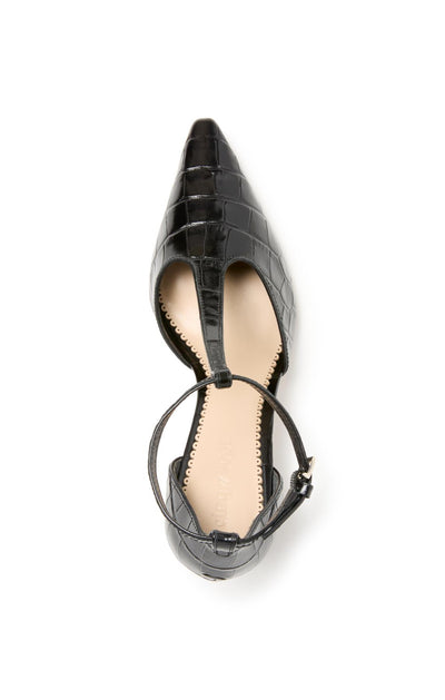 Clara Croco T Strap Pump