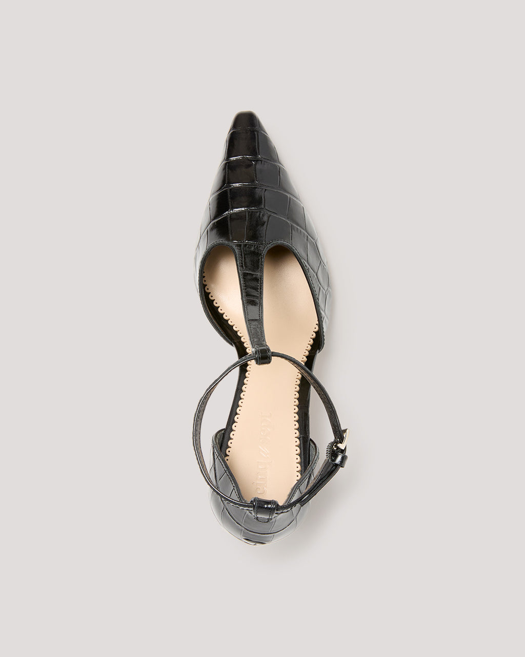 Clara Croco T Strap Pump