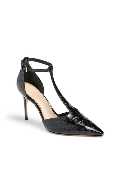 Clara Croco T Strap Pump