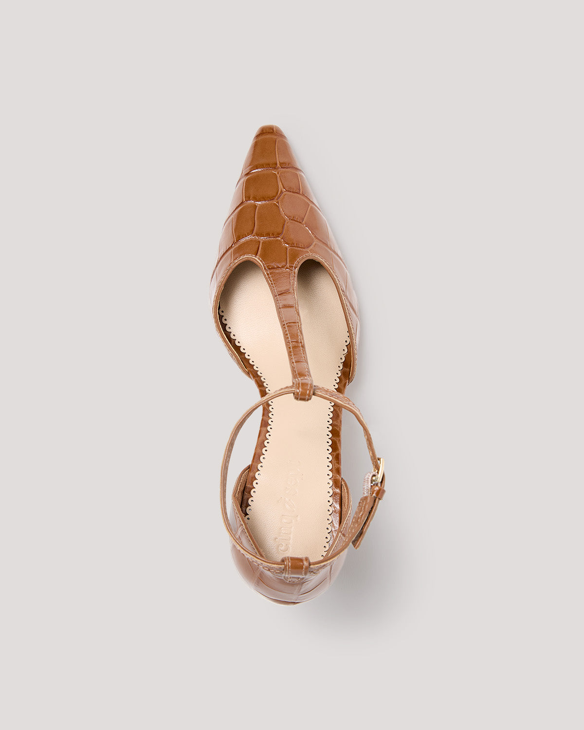 Clara Croco T Strap Pump