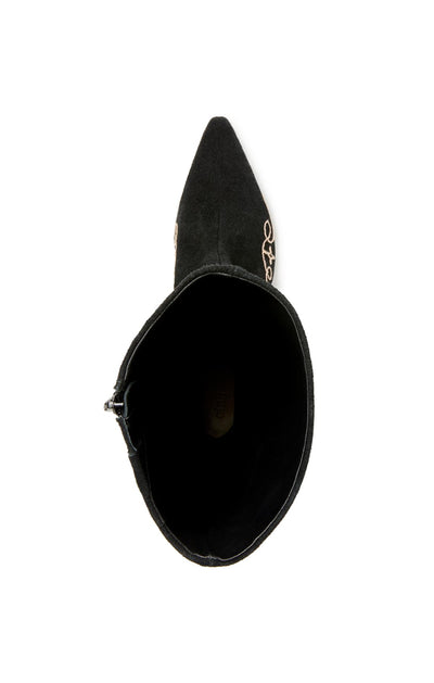 Casey Embroidered Kitten Heel Boot