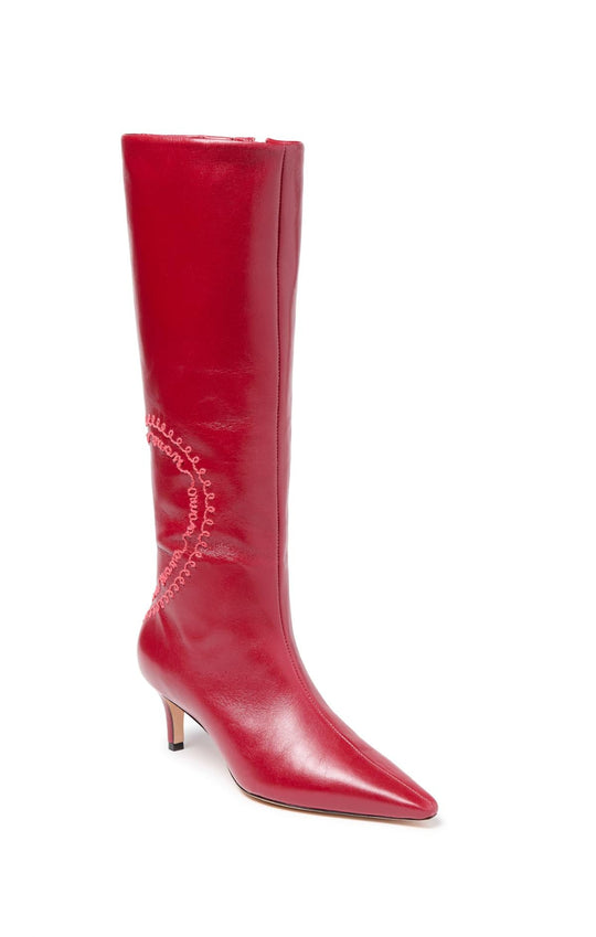 Casey Embroidered Heart Kitten Heel