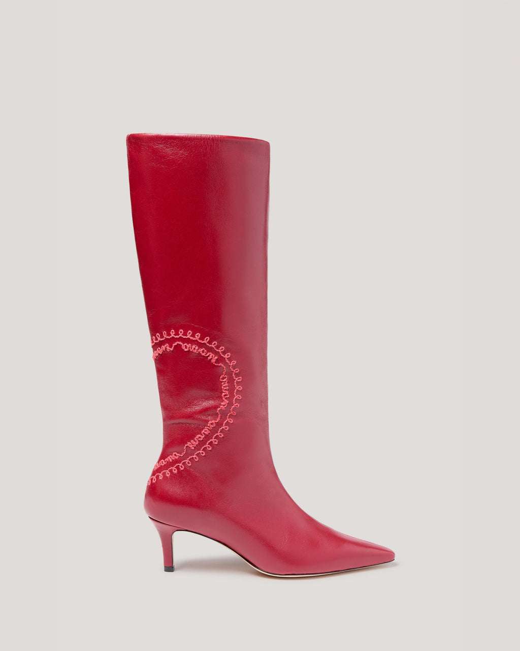Casey Embroidered Heart Kitten Heel