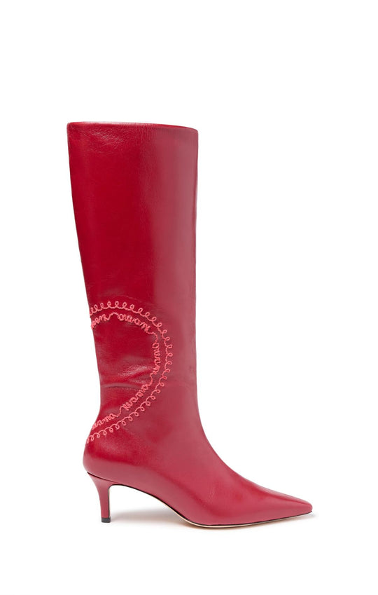 Casey Embroidered Heart Kitten Heel