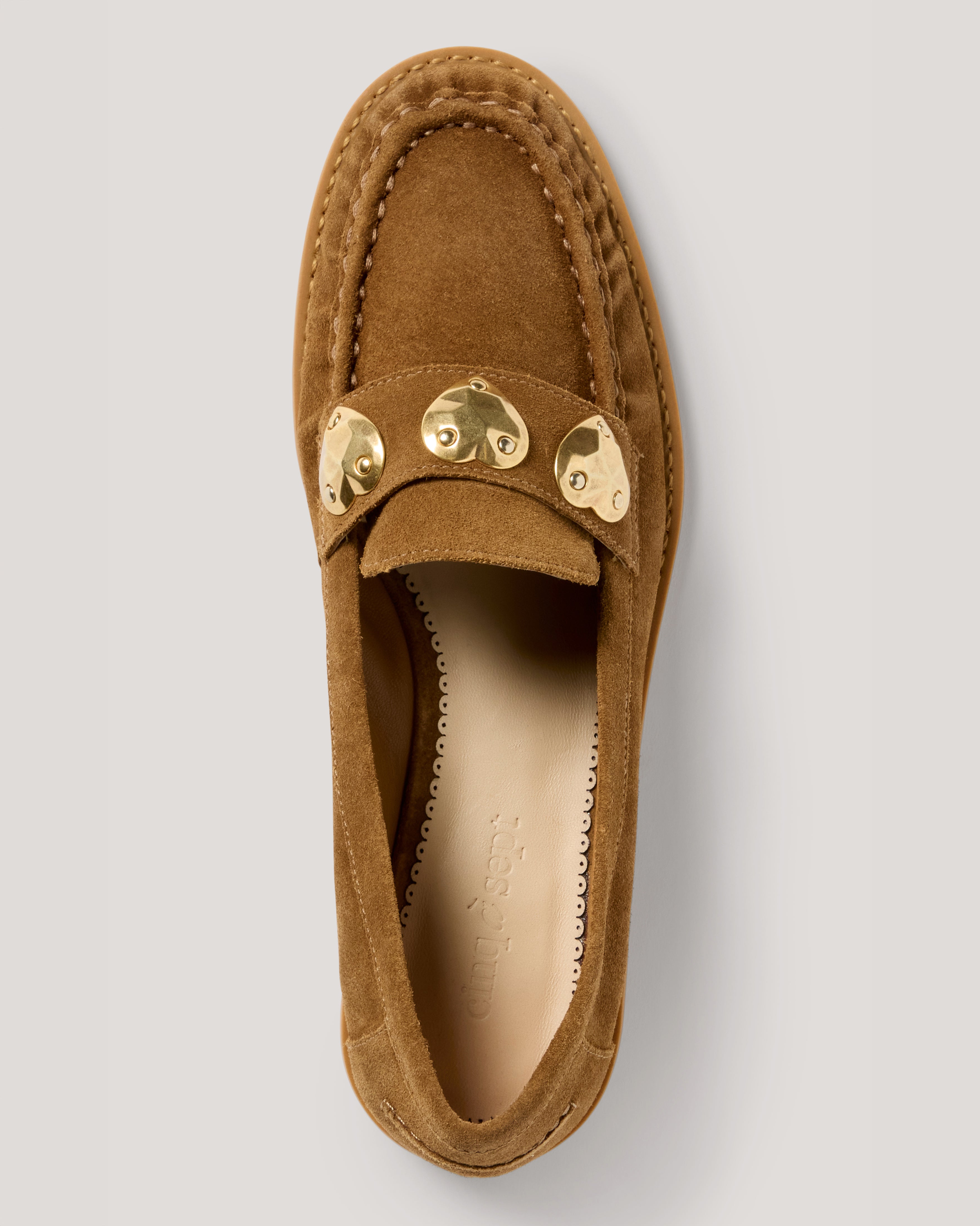 Gretta Metal Hearts Suede Loafer