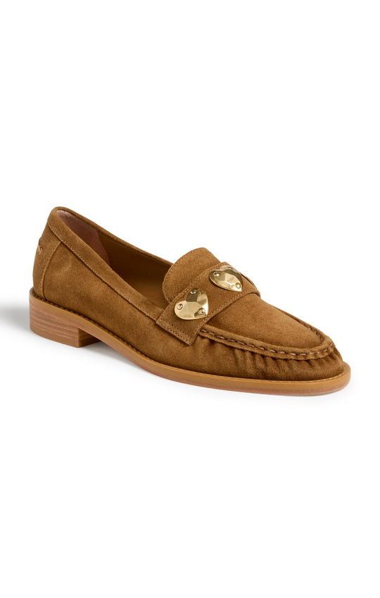 Gretta Metal Hearts Suede Loafer