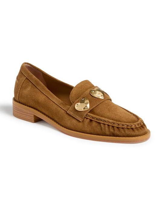 Gretta Metal Hearts Suede Loafer