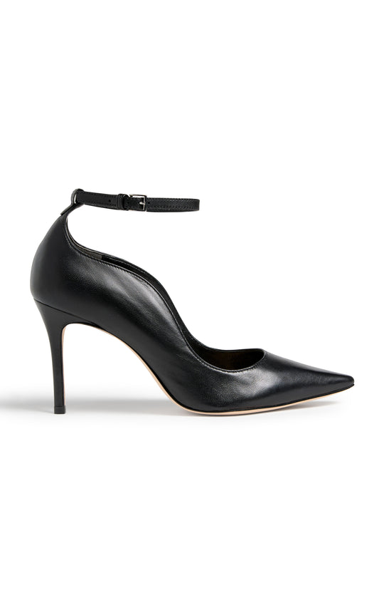 Riley Soft Curve Pointed Toe Ankle Strap Heel